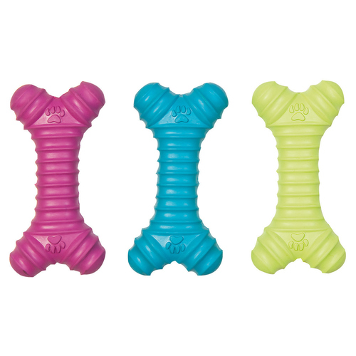 Flamingo Gummi Squeaky Knochen mit Pfötchen