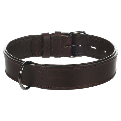 Flamingo Denver Lederhalsband Braun | Gepolstert & Breit