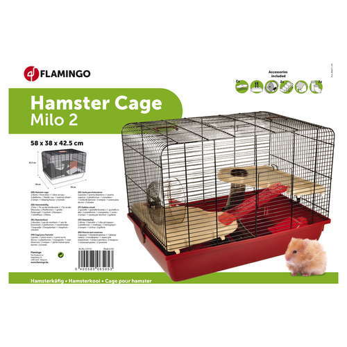 weitere Abbildung Flamingo Hamsterkfig Milo 2 rot