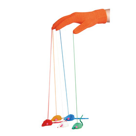 Abbildung Flamingo Handschuh mit Musen orange