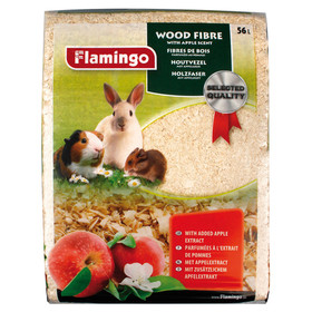 Abbildung Flamingo Holzfaser 4 kg mit Apfel