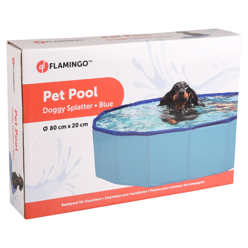 weitere Abbildung Flamingo Hundepool Doggy Splatter blau