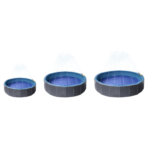 Flamingo Hundepool Sprinkle rund blau/dunkelgrau