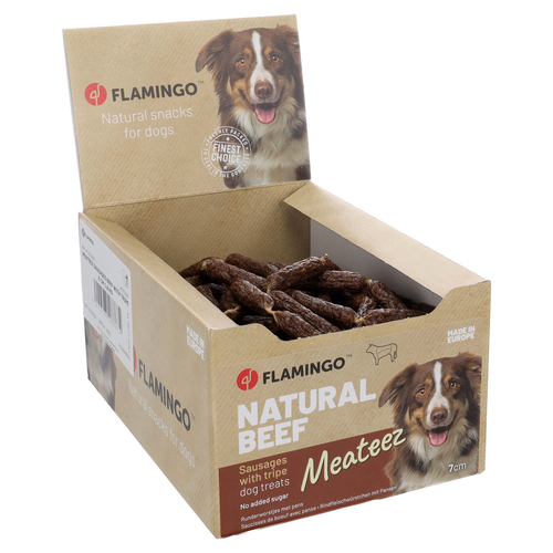 Flamingo Hundesnack Meateez Würstchen Rind mit Pansen 1,8 kg