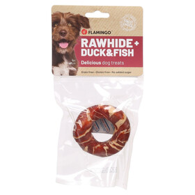 Flamingo Hundesnack R'Hide Ring mit Ente & mit Kabeljau