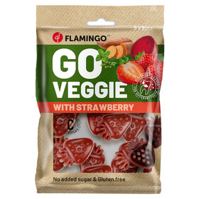 Abbildung Flamingo Hundesnack Veggie Erdbeere rot