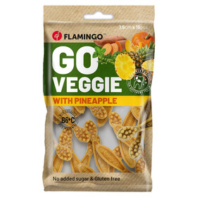 Abbildung Flamingo Hundesnack Veggie Zahnbrste mit Ananas gelb