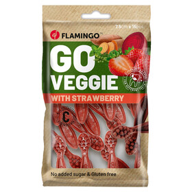 Abbildung Flamingo Hundesnack Veggie Zahnbrste mit Erdbeere rot
