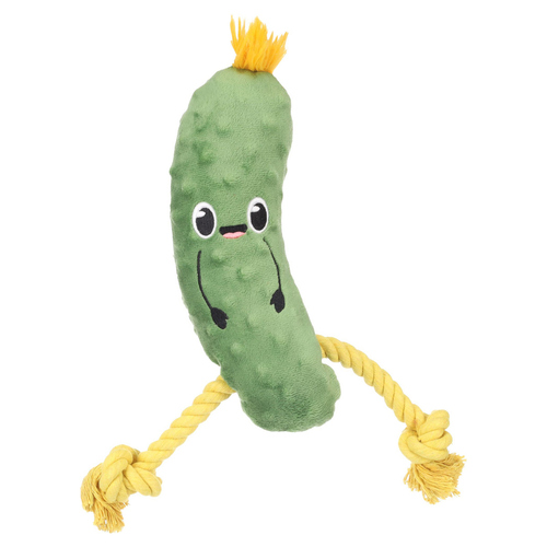 Flamingo Hundespielzeug Bubto Gurke mit Seil grün