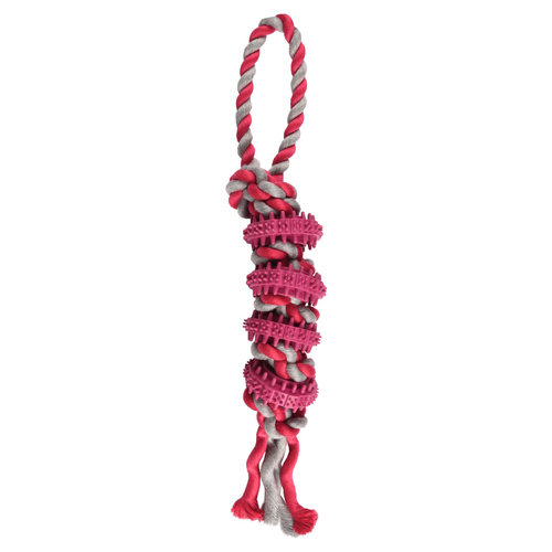 weitere Abbildung Flamingo Hundespielzeug Dental Gummi Plates mit Seil