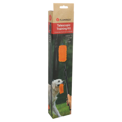 weitere Abbildung Flamingo Hundespielzeug Fauxtra Teleskopische Angel & Chaser Chenille orange
