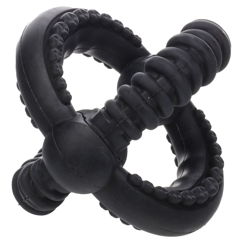 Flamingo Hundespielzeug Gladiator Cross Ball schwarz