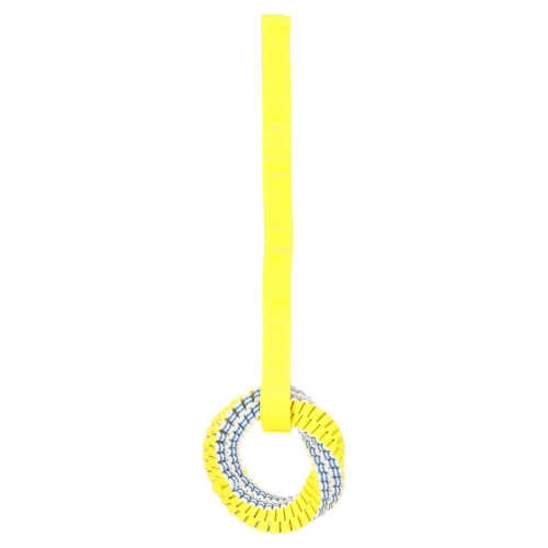 weitere Abbildung Flamingo Hundespielzeug Glowa Zerrseil Ring blau/gelb
