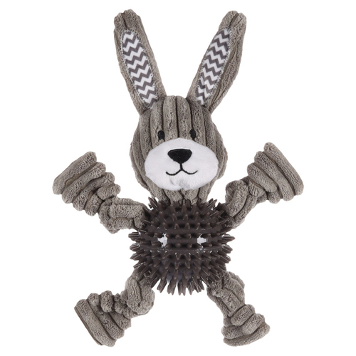 Flamingo Hundespielzeug Gommy Kaninchen mit Ball grau