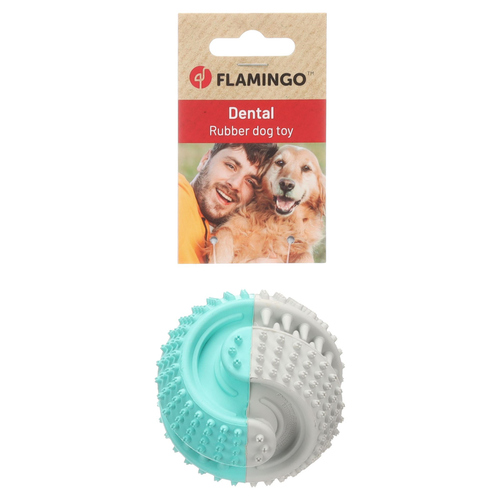 weitere Abbildung Flamingo Hundespielzeug Growi Dental Ball wei/grn