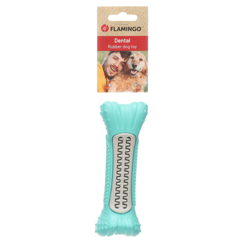 weitere Abbildung Flamingo Hundespielzeug Growi Dental Knochen wei/grn