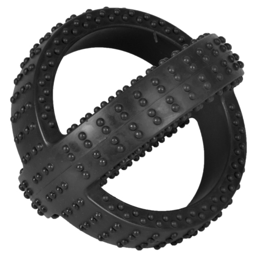 Flamingo Hundespielzeug Gummi Gladiator Cross Ball schwarz, Maße: 10 cm