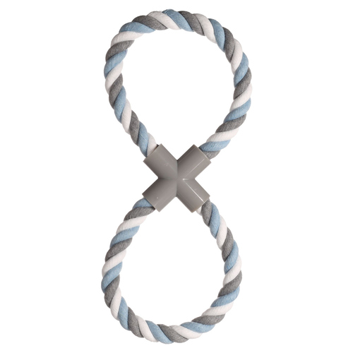 Flamingo Hundespielzeug Jim 8-förmig Zerrseil blau