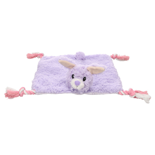 Flamingo Hundespielzeug Kokko Kaninchen mit Seil violett