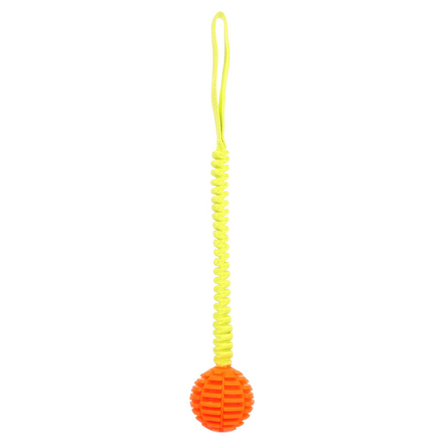 Flamingo Hundespielzeug Lipa Zerrseil mit Ball gelb/orange