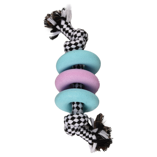 Flamingo Hundespielzeug Loekie TPR Ringe blau/lila für Welpen