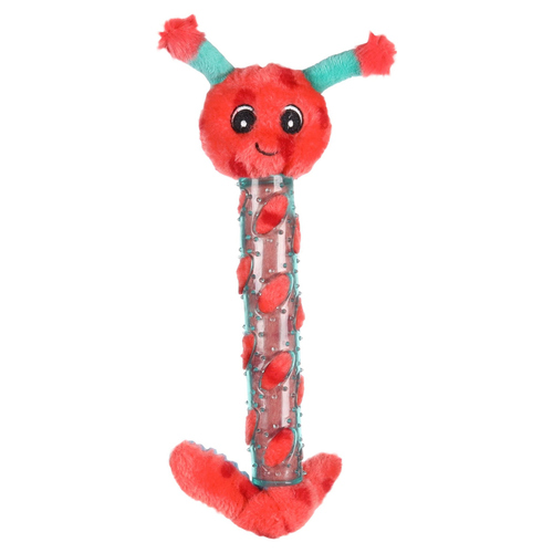 Flamingo Hundespielzeug Miep Raupe rot