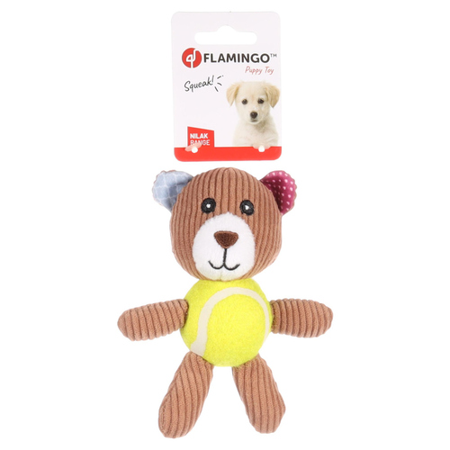 weitere Abbildung Flamingo Hundespielzeug Nilak Br mit Ball hellbraun