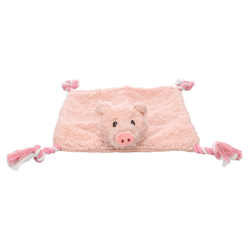 Flamingo Hundespielzeug Poppo Schwein mit Seil rosa