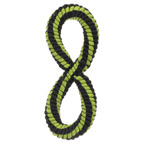 Flamingo Hundespielzeug Rofas Zerrseil 8-förmig gewebt grün/schwarz