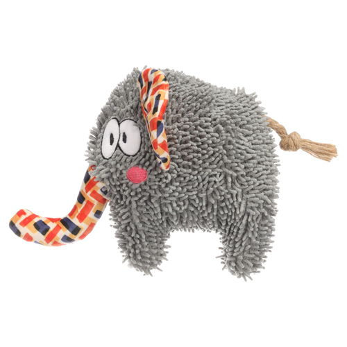 Flamingo Hundespielzeug Saffia Elefant mit Seil grau