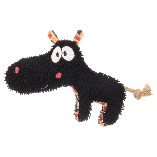 Flamingo Hundespielzeug Saffia Nilpferd mit Seil schwarz