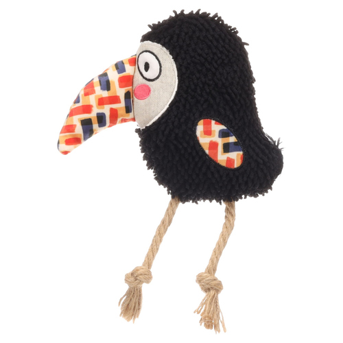 Flamingo Hundespielzeug Saffia Vogel mit Seil schwarz