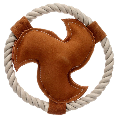 Flamingo Hundespielzeug Swa Frisbee aus Leder braun