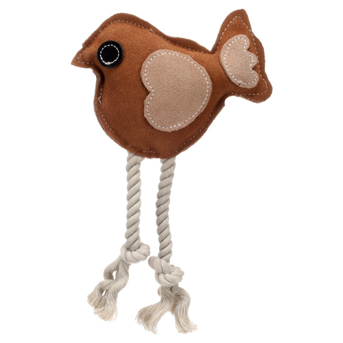 Flamingo Hundespielzeug Swa Vogel aus Leder braun