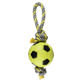 Abbildung Flamingo Hundespielzeug TPR Sporty Fuball + Seil grn