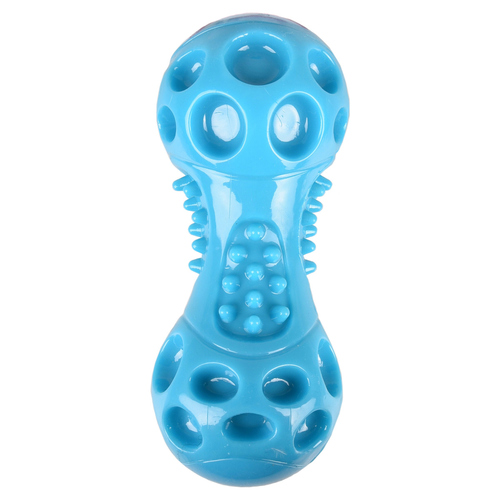 Flamingo Hundespielzeug TPR Wido Squeak Hantel blau