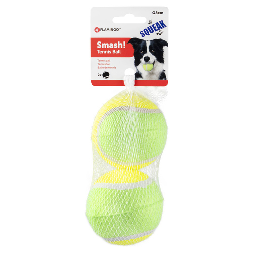 Flamingo Hundespielzeug Tennisball Smash+Squeaker