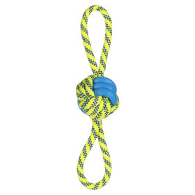 Abbildung Flamingo Hundespielzeug Tofla Knotenball blau/gelb