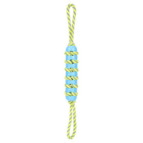 Abbildung Flamingo Hundespielzeug Tofla Zerrseil Stick blau/gelb