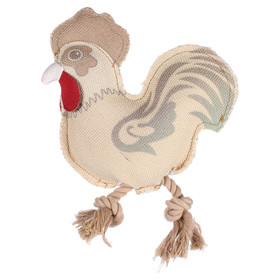 Flamingo Hundespielzeug Vacan Hahn mit Seil beige