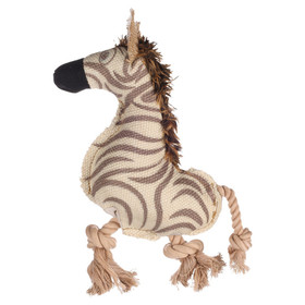 Flamingo Hundespielzeug Vacan Zebra mit Seil beige