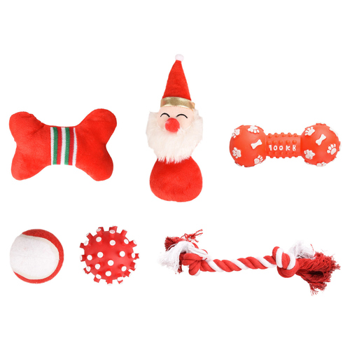 weitere Abbildung Flamingo Hundespielzeug Weihnachtsstrumpf rot