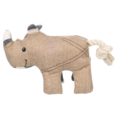 Flamingo Hundespielzeug Wigri Nashorn mit Seil beige