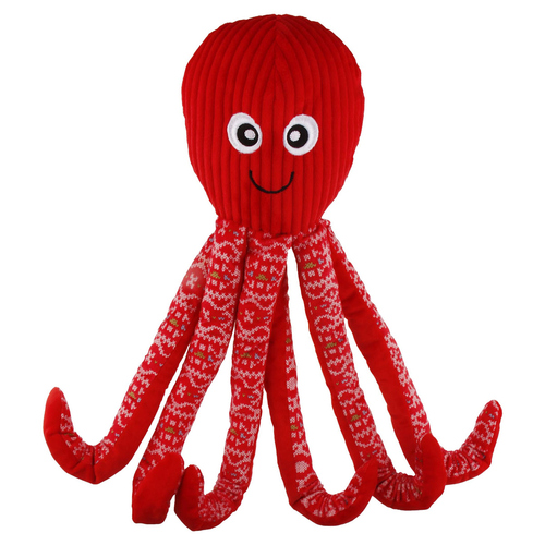 Flamingo Hundespielzeug Xmas Pulpa Oktopus rot