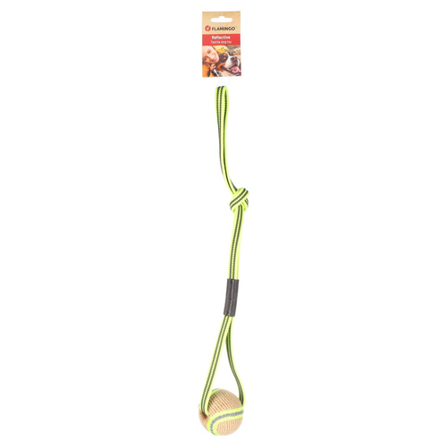 weitere Abbildung Flamingo Hundespielzeug Zerrseil Juru mit Ball beige & gelb