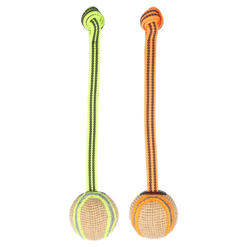 Flamingo Hundespielzeug Zerrseil Juru mit Ball neonfarben