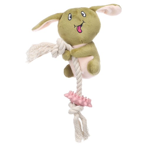 Flamingo Hundespielzeug für Welpen Dadi Koala mit Seil grün