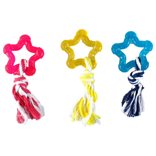 Flamingo Hundespielzeug good4fun Stern mit Seil