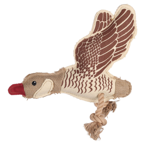 Flamingo Hundespielzeug mit Seil Nada Gans braun