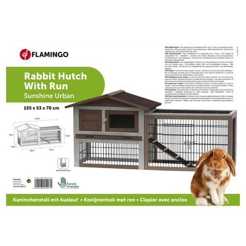 weitere Abbildung Flamingo Kaninchenstall mit Auslauf Sunshine Urban